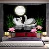 Swans Couples Tapestry Animals Birds Tapestry Romantic Aesthetic Love Tapestry Wall Hanging for Bedroom Living Room Dorm Decor