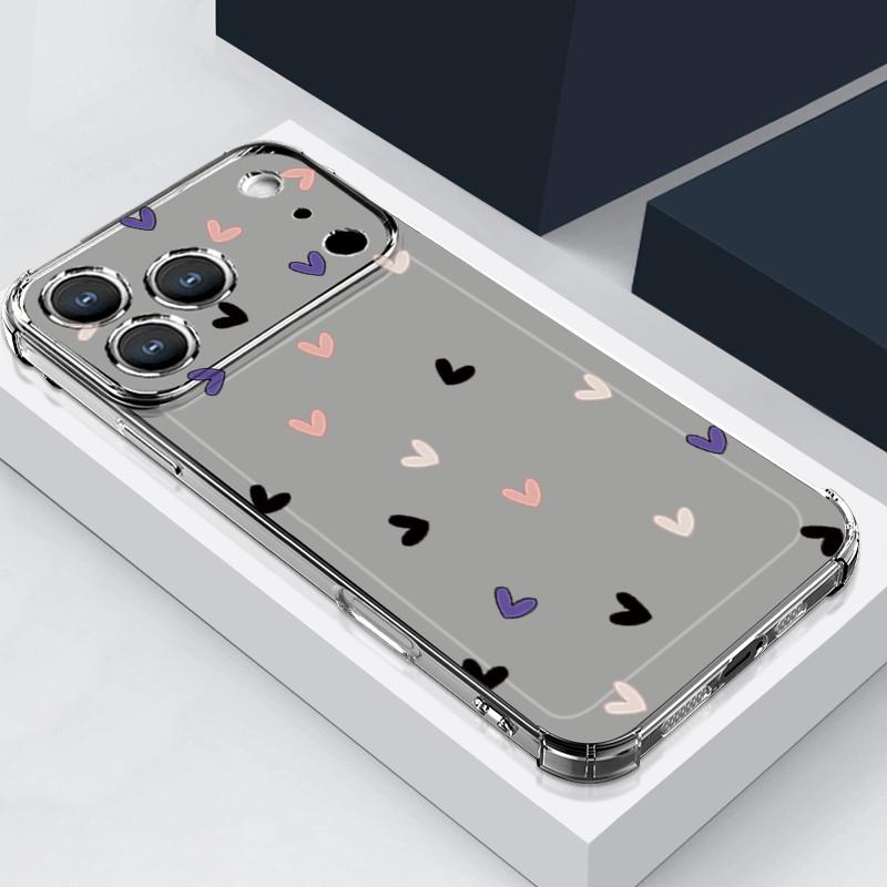 

Силиконовый чехол для телефона с принтом в виде сердца, нарисованным, для iPhone 17 Pro Max 16 15 14 Pro Max 13 12 Pro 11, противоударный, мягкий ТПУ, прозрачная крышка iPhone17
