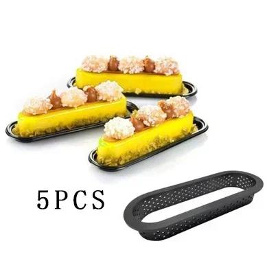 

5PCS DIY Tart Ring Mold Cake tools French Dessert Bakeware Cutter Round Shape Decorating Tool Perforated Mousse Circle