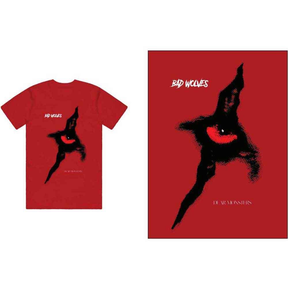 Bad Wolves Dear Monsters Eye T-Shirt Red New L