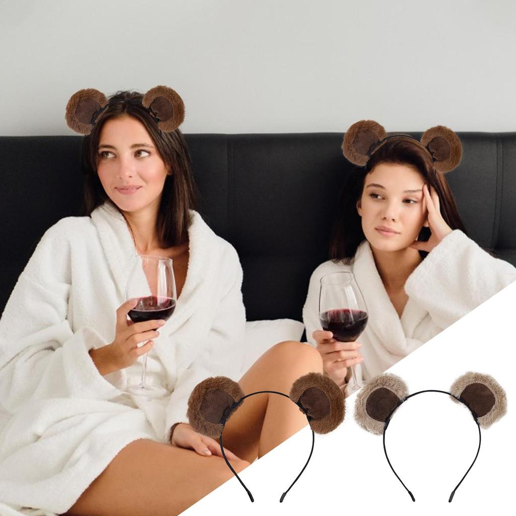 Plüschbär Ohren Mädchen Stirnbänder Cosplay Make-up Kopfschmuck Braun Tierohren Haarreif DIY Niedlich Süß Cartoon Haar Accessoires