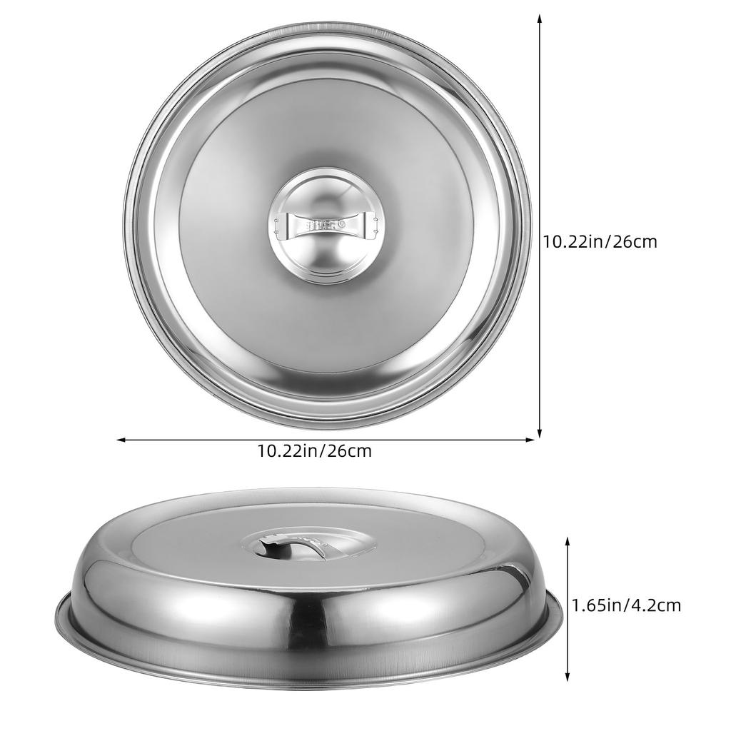 3Pcs Stainless Steel Food Dome Cover Multi-Occasion Steak Dome Cover Oil-Proof Fresh-Keeping Lid for Daily Cooking Housewarming