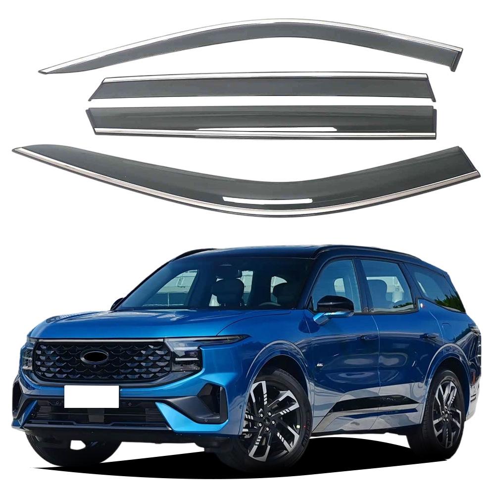 Ford Edge L  23 Side Window Visors with Chrome Strips, Thickened Rain Deflectors