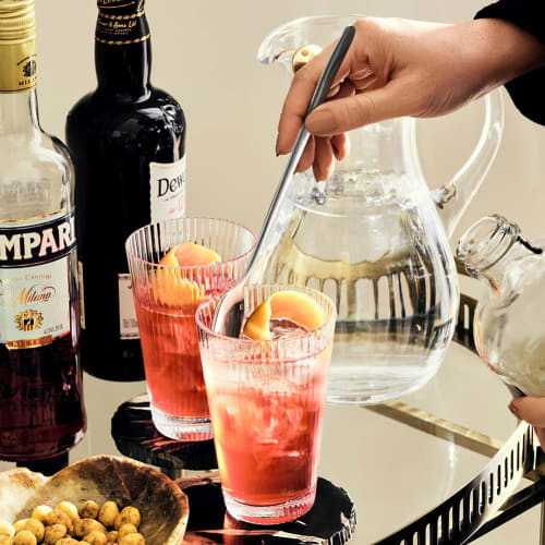 YFWOOD Long Spoons, 23cm, Parfait Spoons, Stainless Steel Bar Spoons, Long Spoons with Muddlers for Iced Coffee, Tea, Ice Cream, Sundaes, Dessert Spoo