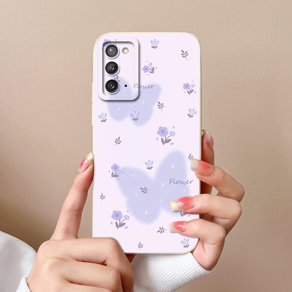 For Samsung Galaxy Note 20 Ultra Case Cute Anime Soft Liquid Silicone Back Cover For Samsung Note20 Ultra 20Ultra Phone Housing