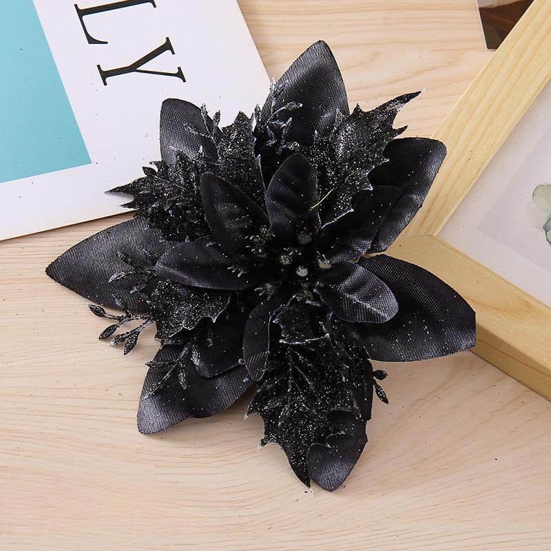 5 buc 14.5cm Sclipici Artificial Crăciun Flori Mreey Decorație Pom de Crăciun Ornamente An Nou Fericit Xmas Flori Artificiale natal