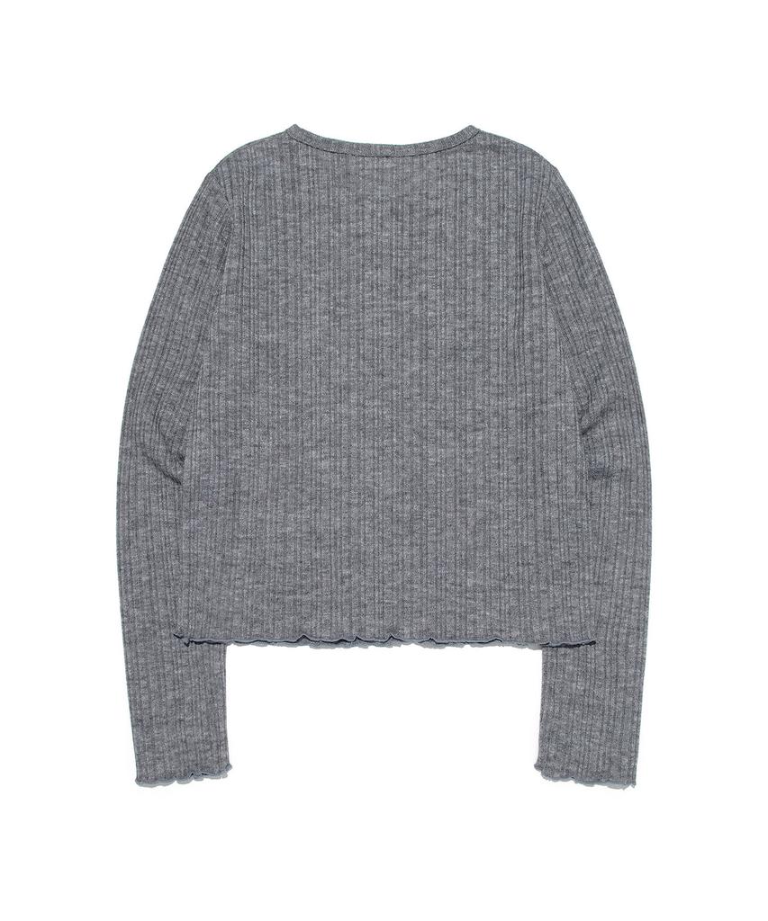 LEE Women'S Button Long Sleeve T-Shirt Gray