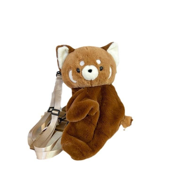Cute Raccoon Plush Single Shoulder Crossbody Bag Cartoon Outdoor Kids Gifts