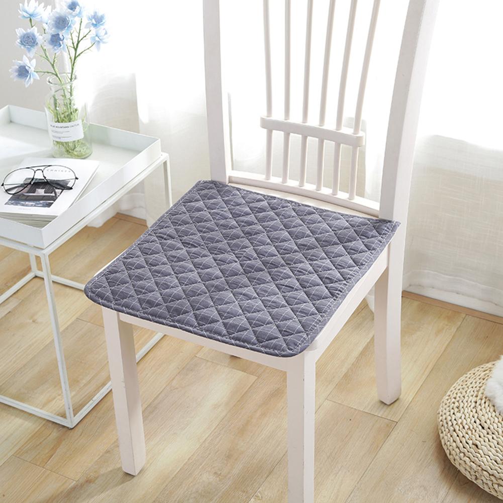Nordic Style Breathable Cotton Plaid Texture Nonslip Chair Cushion Gray plaid40*40cm#0