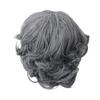 Parrucca Capelli Corti Ricci Seta Alta Temperatura Moda Frangia Laterale Parrucca Bianco/Nero/Marrone #479288