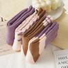 Women's Autumn and Winter Thickened Socks Warmth Purple Heart-shaped Breathable Floor Socks