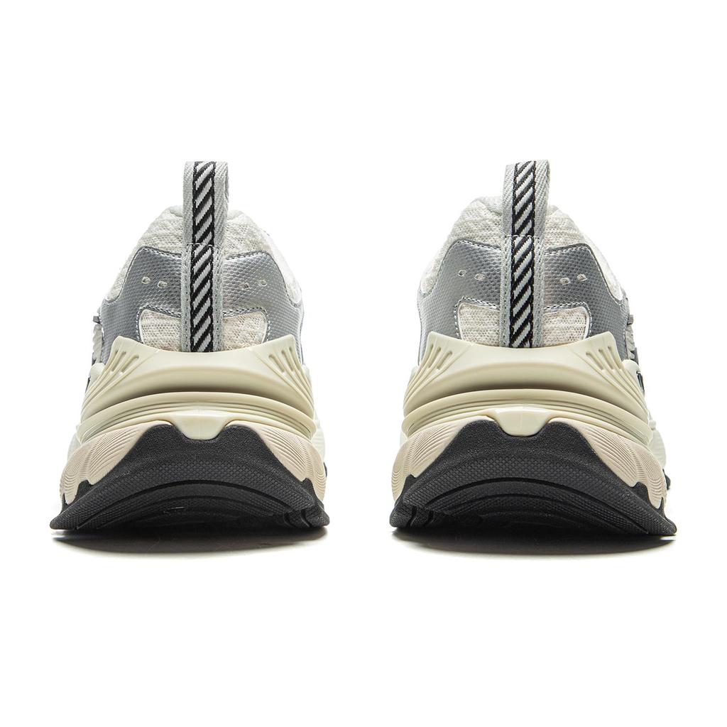 Li Ning Cushioning Abrasion Resistant Breathable Low top Casual Shoes Men's White Silver AGCV243-3
