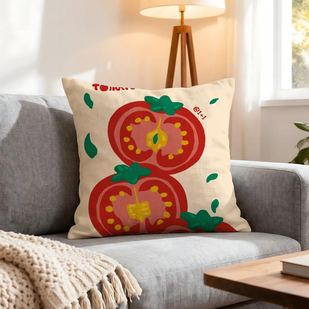 Pattern Tomato Print Cushion Cover 1Pcs Decorative Covers Soft Cushion Case For Sofa Couch Decor 40X40 45X45 Pillowcases