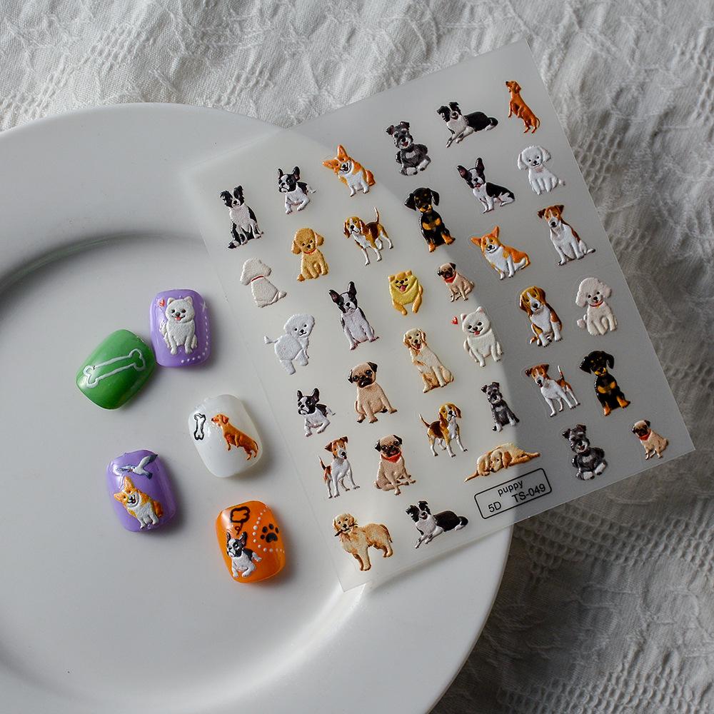 SHEIN Cute Cat Head Nail Stickers for Kids - Adhesive Nail Art Accessories