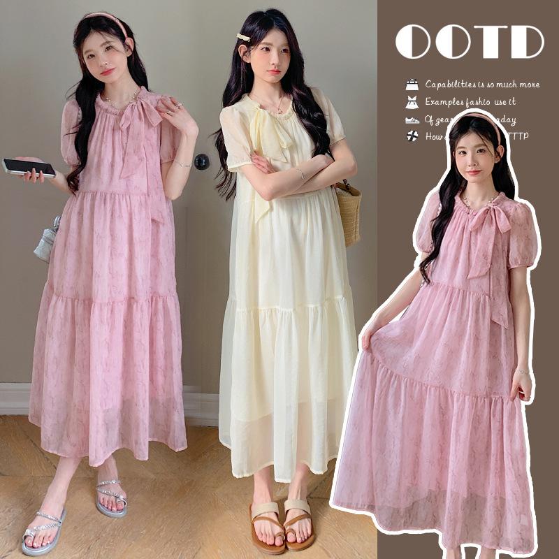 2025 Summer Gradient Mid-Length Maternity Dress L