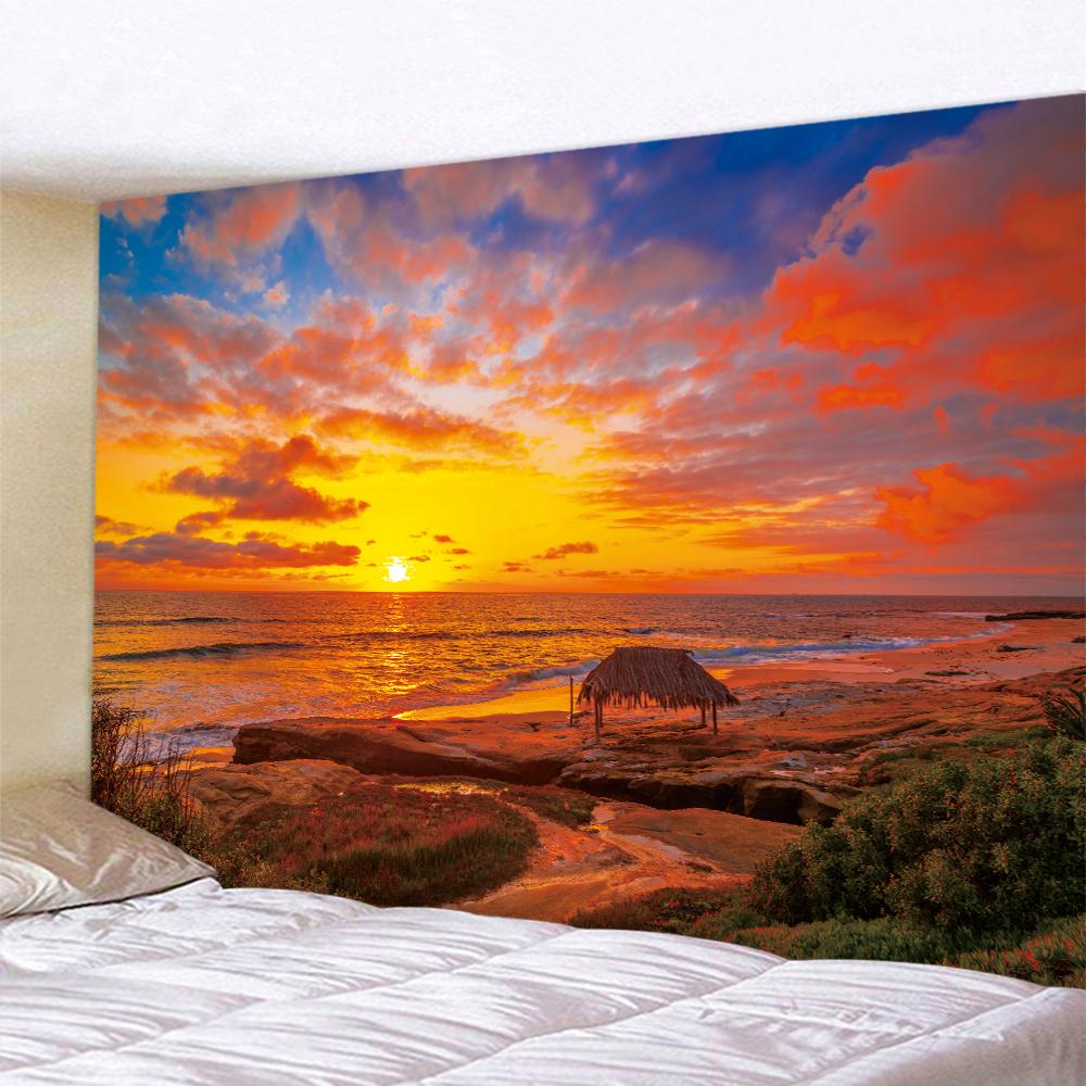 

Seaside Beach Sunset Psychedelic Scene Home Decor Art Tapestry Hippie Bohemian Tarot Room Wall Mandala Hanging 74x94cm(29x37in)