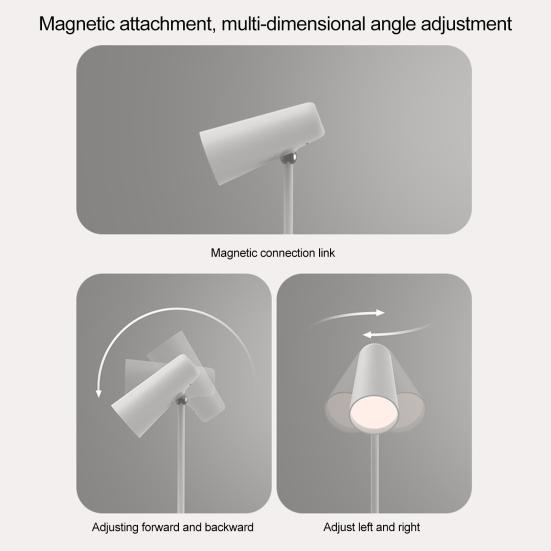 Multifunctional Magnetic Desk Lamp 3-Level Brightness Adjustable USB Rechargeable Home Office Bedroom Bedside Table
