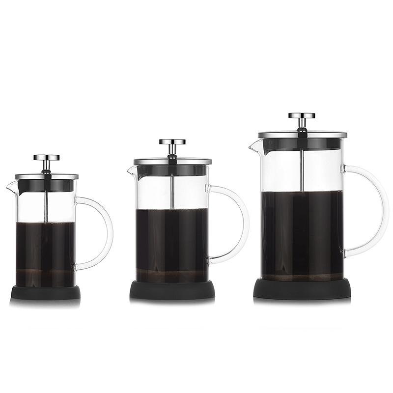 350-1000ml Stainless Steel Glass Coffee Maker French Press Coffee Pot Heat Resistant Borosilicate Glass Tea Pot Home Cold Brew