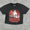 Stranger Things T-Shirt Womens Size S Black Graphic Crop Tee Netflix Eleven Show
