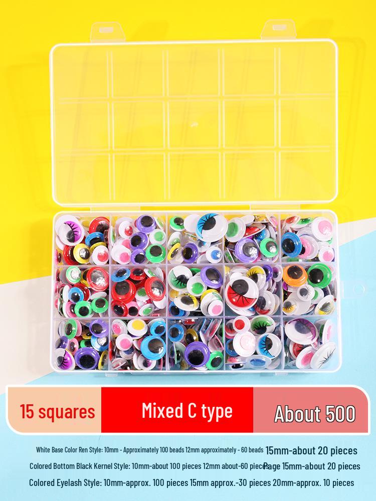 Kids' DIY Colored Eye Stickers for Crafting: Animal-Themed Black and White Eyeballs