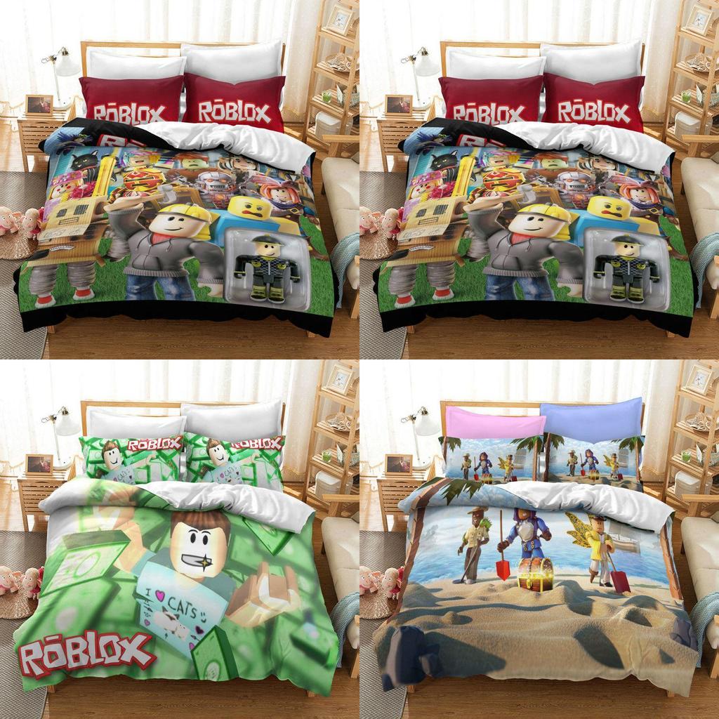 Luxurious 3d Printed Roblox Game Bedding Set With Soft Duvet Cover And Pillow Shams