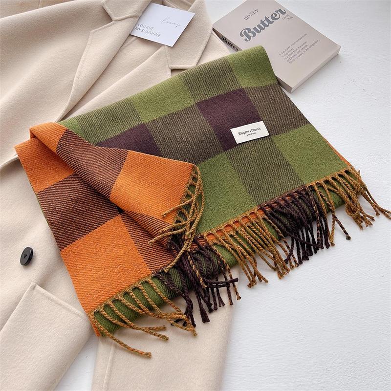 Warm Luxury Brand Cashmere Scarf Women Thick Print Shawl and Wraps Ladies Blanket Foulard Winter Pashmina Bandana Bufanda