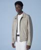 Sperone Solid Suede Zipper Jacket (Beige)