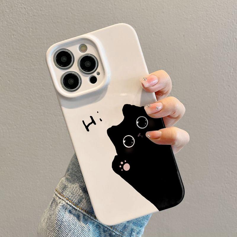Lovely Black Cat Glossy Film Hard PC Phone Case for Xiaomi Redmi A5 A3 14C 13 12 13C 12C 10C A1 10 9T K40 K30 9C 9A Pro 4G 5G