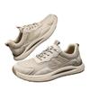 2025 spring new large size casual mesh breathable first layer leather sports men's shoes outdoor mesh hollow jogging men