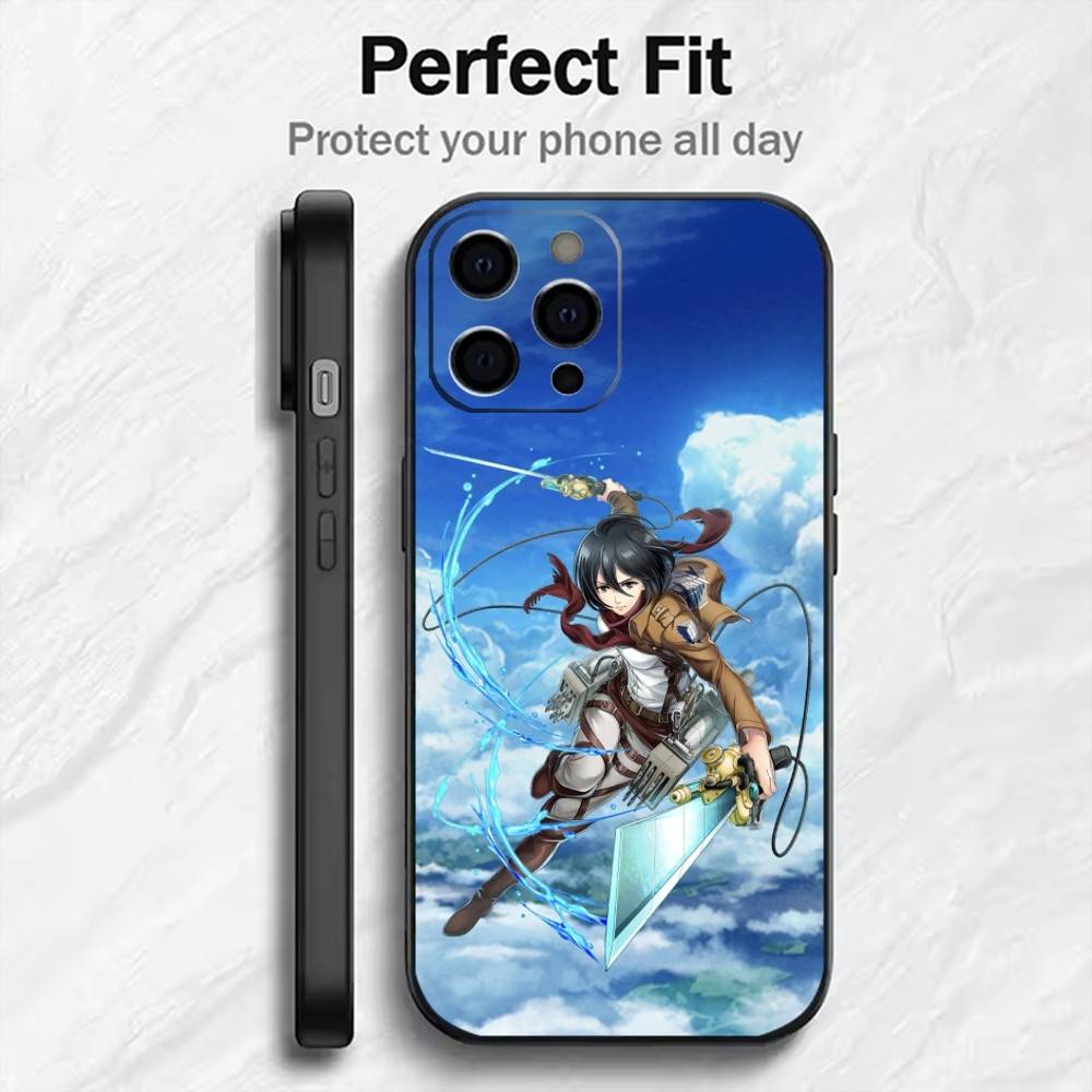 Super Exciting A-Attack-On-Titan  Phone Case For iPhone17,16,15,14,13,12 Plus,Max Soft Silicone Black Cover