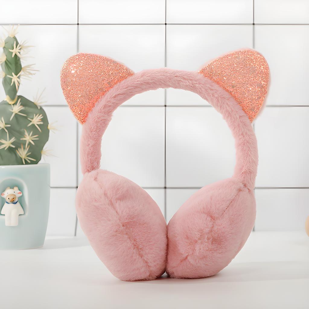 Cute Kitty Animal Earmuffs Foldable/Unfoldable Ear Warmers Winter Warm Plush Outdoor Ear Covers