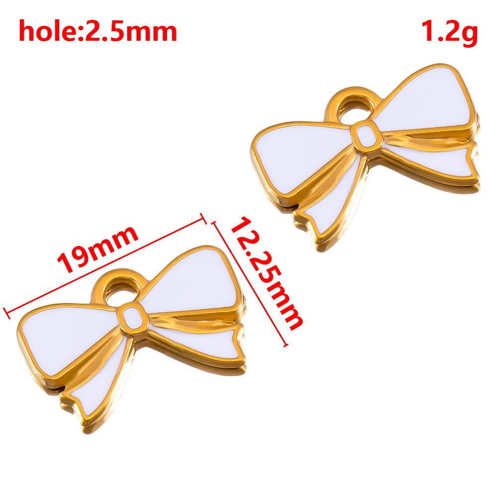 

2pcs Stainless Steel Enamel Cute Butterflies Bees ladybug Bow Design Insect Necklace Charms DIY Earring Jewelry Supplies Making 2pcs