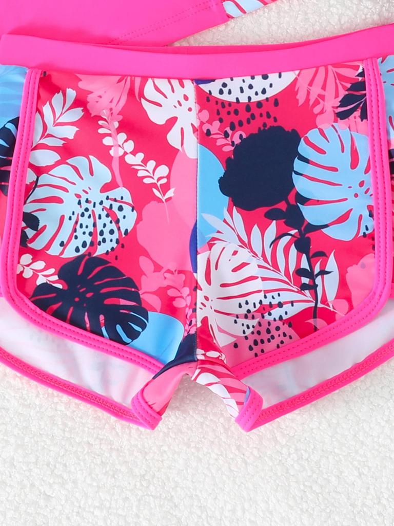 2026 Новий дитячий купальник-двійка для дівчаток з довгим рукавом на блискавці, малого та середнього розміру, для серфінгу