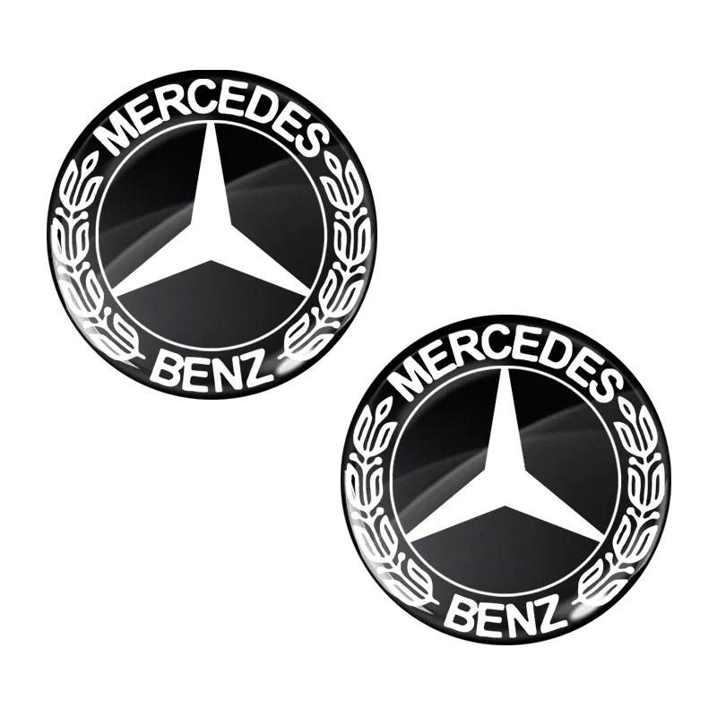 Car Sticker 11/14mm Aluminum Car Key Badge Sticker For Mercedes Benz W203 W204 W211 W210 W124 AMG W202 W212 W220 W205 W201 A Cla