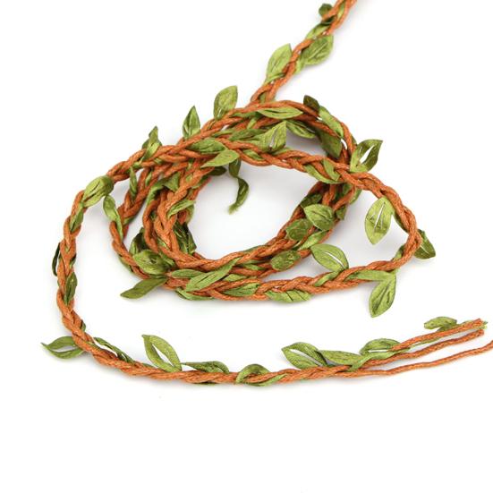 10m Cloth Hemp Rope Artificial Green Leaves Rattan DIY Craft Decorative Ribbon