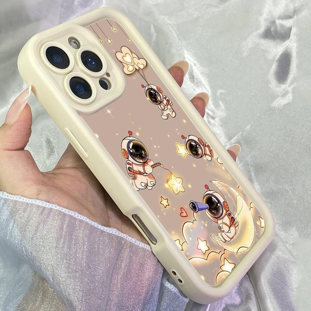 JT32 Astronaut Floating On the Moon Phone for iPhone 17 Pro Max Samsung S26 Ultra FE A17 A16 A07 Xiaomi 15T Redmi Note 14 Pro Plus Soft TPU Case Cover
