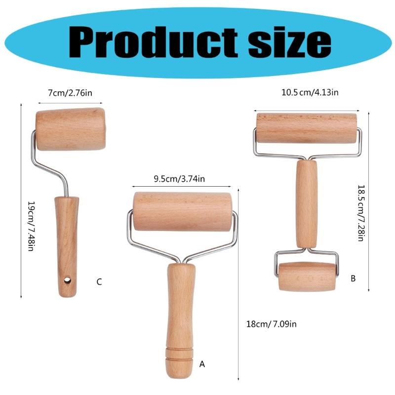 Beechwood Rolling Pin for Pastry Tortillas Pizza Cookie Dumplings Baking Ergonomic Dough Roller Wooden Baking Tool