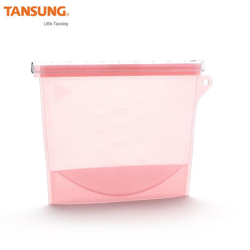 Leakproof Silicone Food Storage Bags - Ready-to-Use Vacuum-Sealed Ziplock for Fresh-Keeping