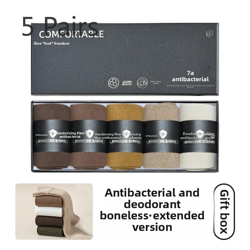 

5 пар женских носков осень-зима плюс длинные без косточек из чистого хлопка, впитывающие пот, износостойкие, подарочная коробка, высокие носки 5 Pairs