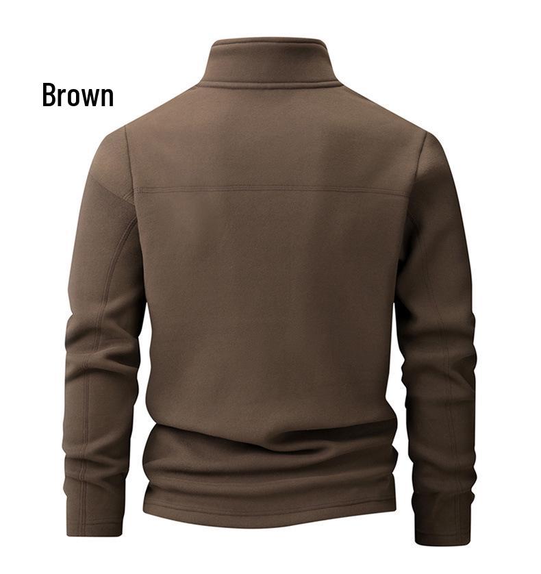 Pánská trendy fleecová mikina se stojáčkem, L-9XL, na podzim/zimu