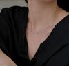 PANJBJ 925 Sterling Silver Crystal Water Drop Necklace for Women Sweet Romantic Versatile Temperament Jewelry Gift Dropshipping