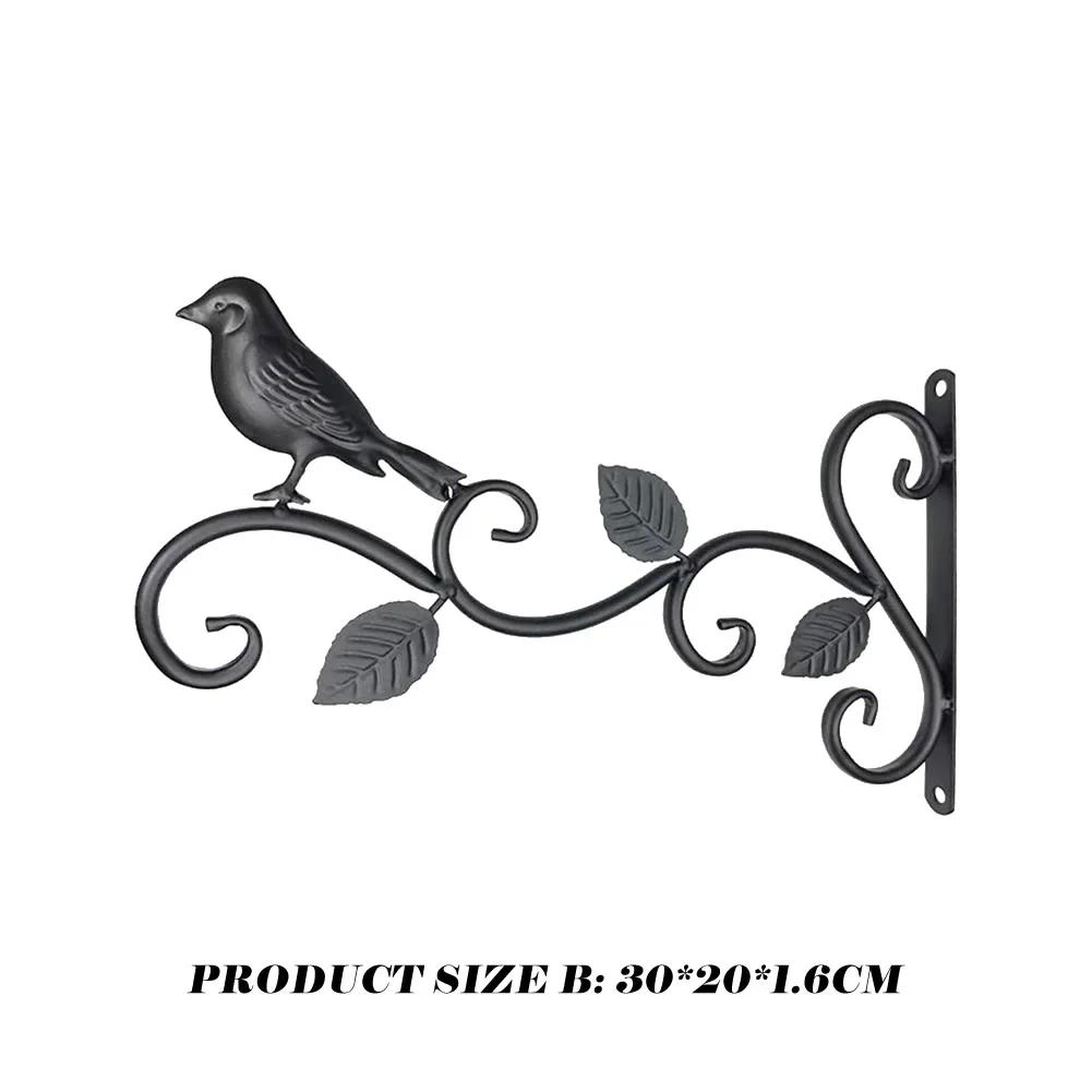 

Кронштейны для растений, подвесной цветочный горшок, корзина, держатель для цветочной корзины, металлический кронштейн в деревенском стиле, широкое основание, устойчивое к погодным условиям, для растений C 30x23cm