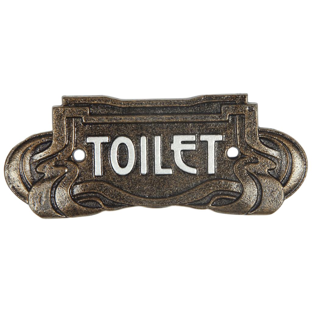 Cast Iron Toilet Sign Wc Aged Retro Sign