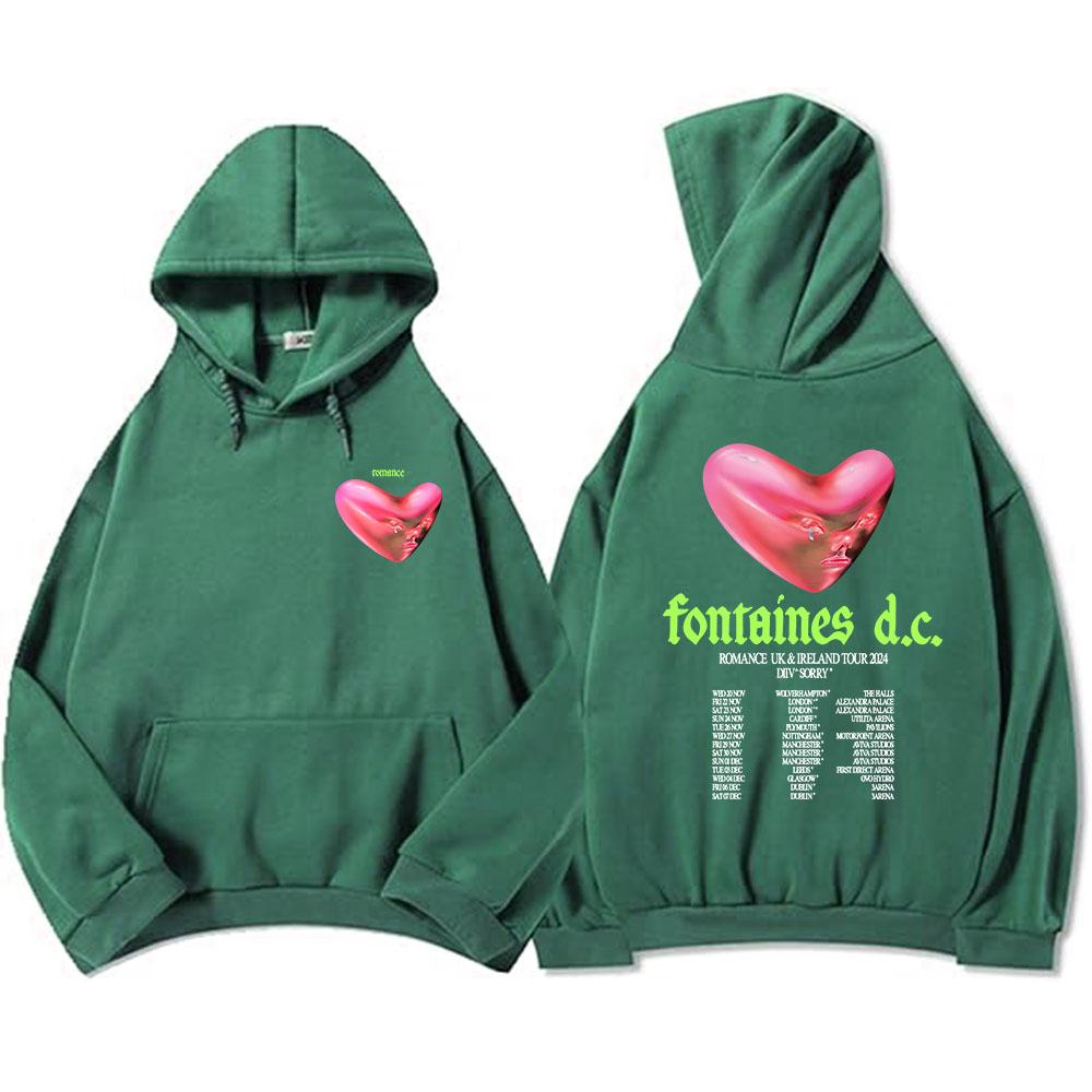 Fontaines DC Romance Mikiny s kapucí Zimní Pánské Dámské Mikiny s kapucí Grafické Oblečení Heavy Mental Style Unisex Streetwear Tisk Top