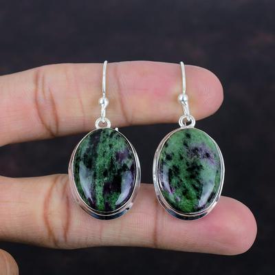 Ruby Zoisite Earring Natural Gemstone Earring Decent Jewelry 925 Sterling Silver Earring Ruby Zoisite Jewelry Handmade Earring Gifts For Her