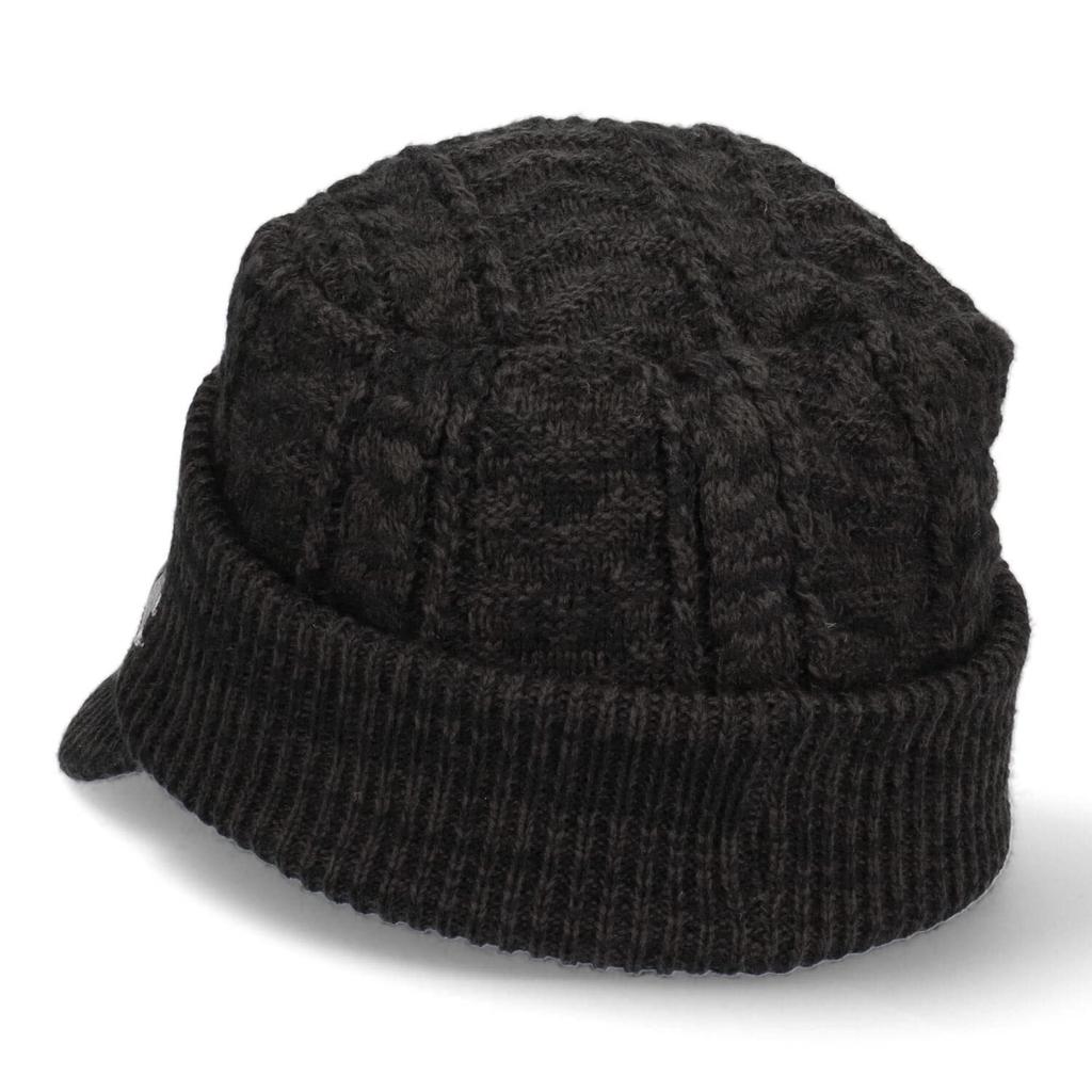 Champion Knit Cap with Visor Mixed-Breasted (Black)