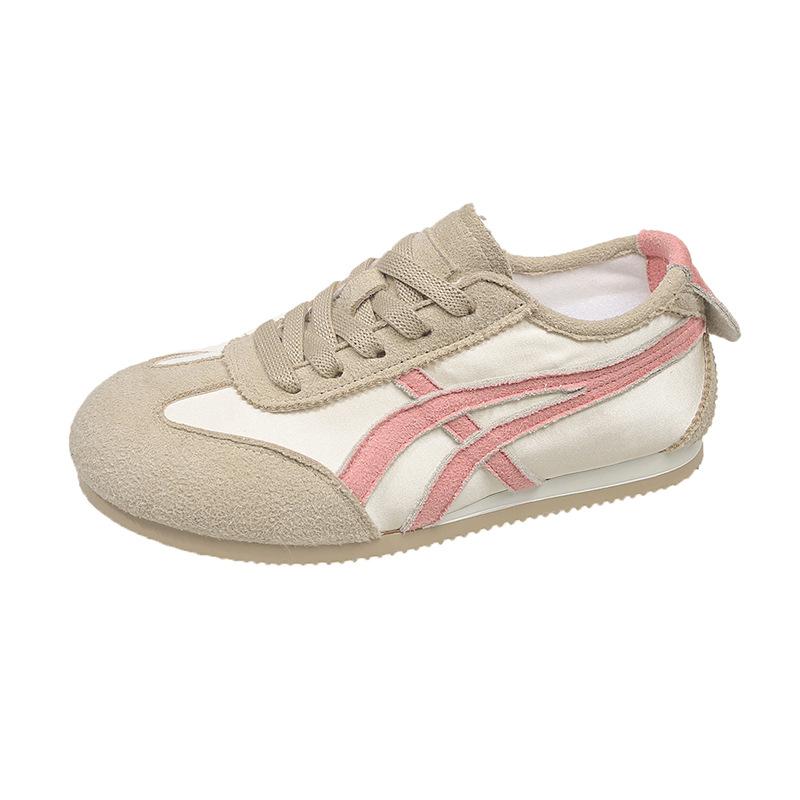 Leather silk soft sole inner height increase moral training shoes women's 2025 new leisure sports board shoes color matching Forrest Gump shoes
