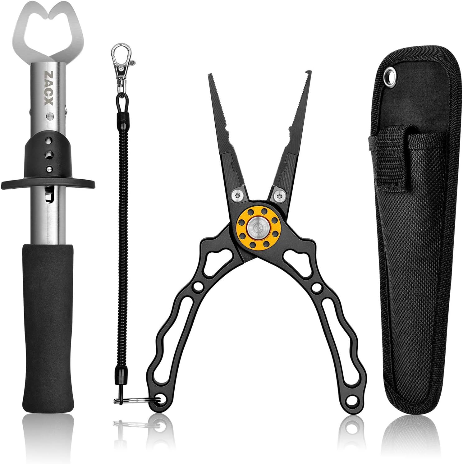 

Upgraded Fish Lip Pliers Multifunctional Hook Remover And Split Ring Pliers for Fly Fishce Fishing And General Fishing Equipment чорний