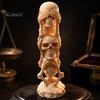 Office Desk Accessories 3D Printed Triple Skull Statue, Halloween Horror Hear No Evil See Modern Interior Ornaments Speak Figurine, Creative Decor for