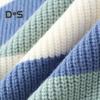 Fall Winter Men Sweater Half-high Collar Thickened Knitted Warm Loose Colorblock Loose Long Sleeves Pullover Daily Wear Sport Sweater